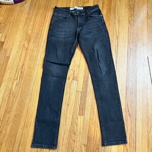 Barbell Jeans Mens 30 Weightlifting Skinny Stretch Black Measures 31x32